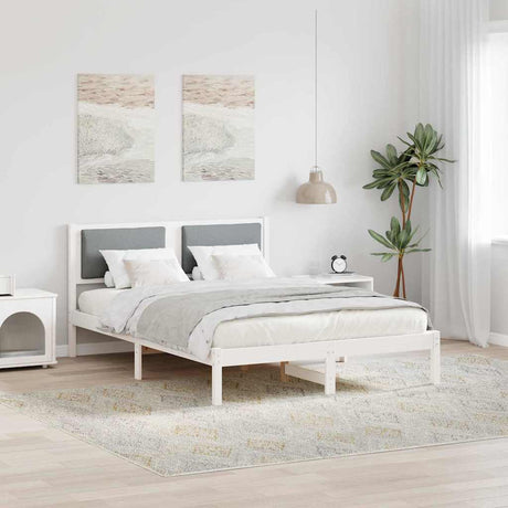 Vidaxl bedframe lichtgrijs 150 x 200 cm massief grenenhout