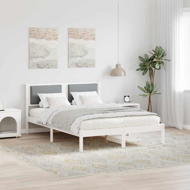 Vidaxl bedframe lichtgrijs 150 x 200 cm massief grenenhout