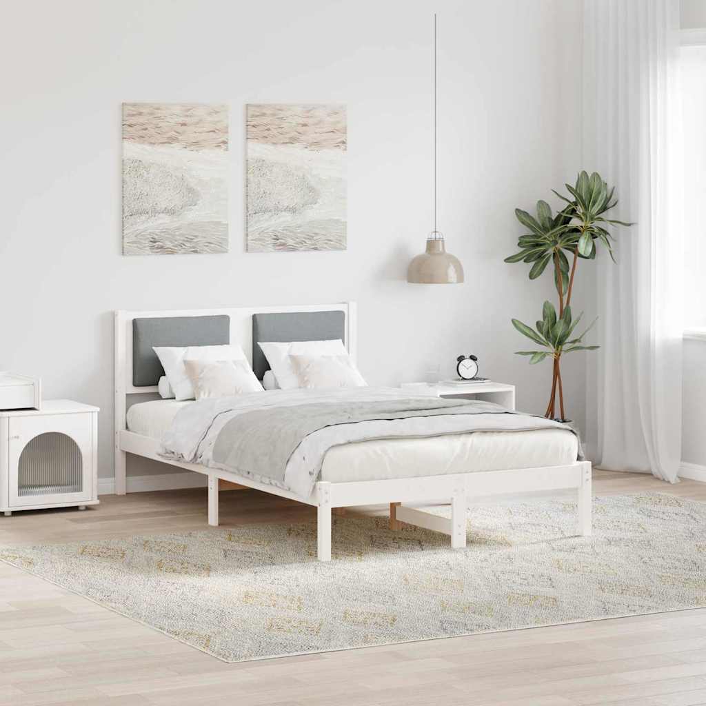 Vidaxl bedframe lichtgrijs 120 x 200 cm massief grenenhout