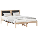 Vidaxl bedframe met hoofdeinde zwart 140 x 190 cm massief grenenhout