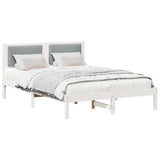 Vidaxl bedframe lichtgrijs 140 x 190 cm massief grenenhout
