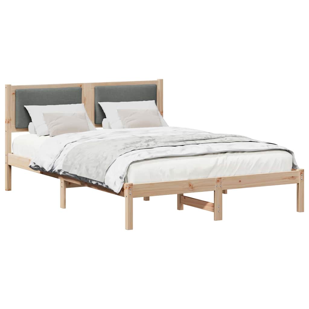 Vidaxl bedframe donkergrijs 135 x 190 cm massief grenenhout