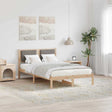 Vidaxl bedframe met hoofdeinde taupe 120 x 190 cm massief grenenhout