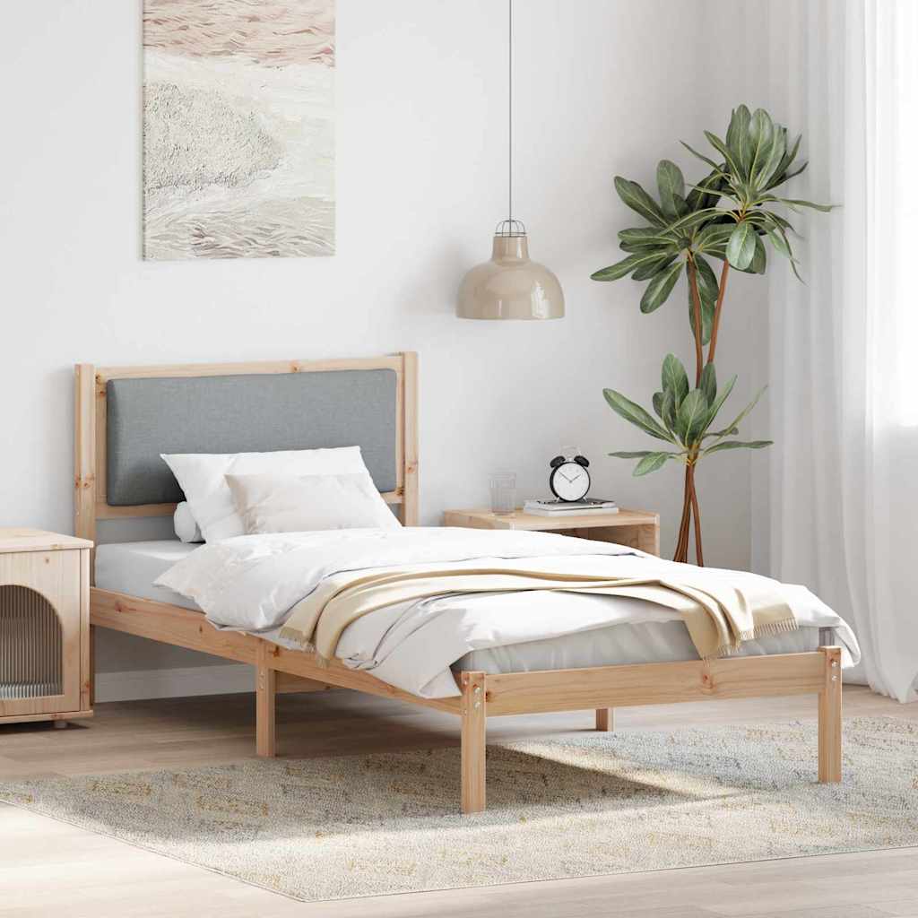 Vidaxl bedframe lichtgrijs 90 x 200 cm massief grenenhout