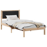 Vidaxl bedframe met hoofdeinde zwart 90 x 200 cm massief grenenhout