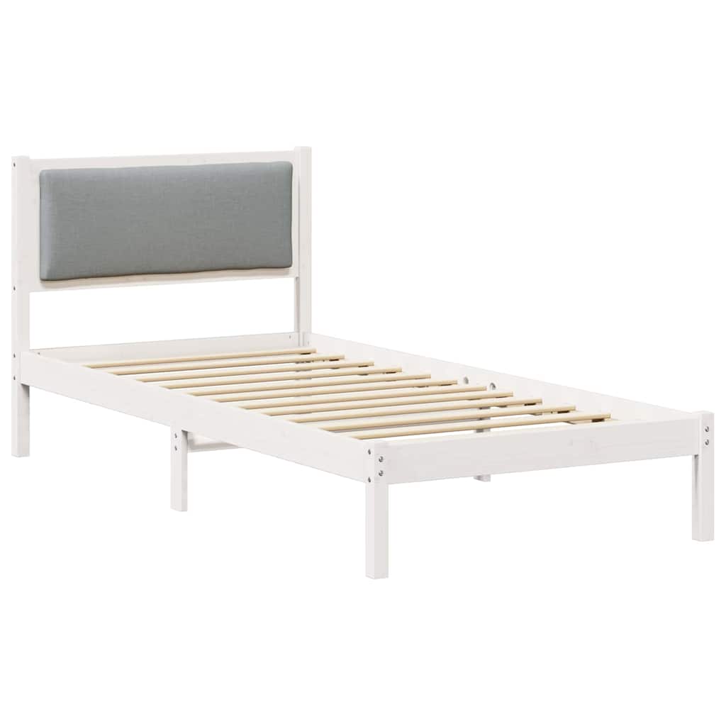 Vidaxl bedframe lichtgrijs 90 x 200 cm massief grenenhout