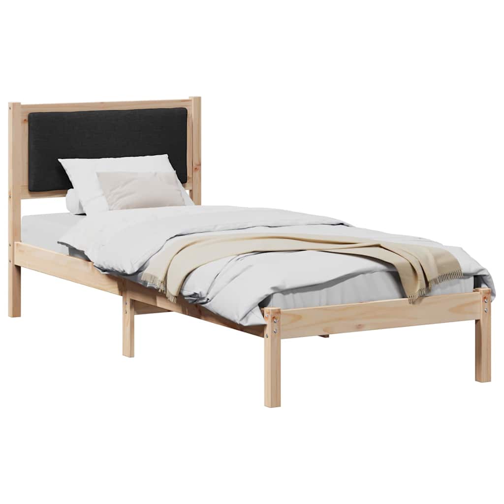 Vidaxl bedframe met hoofdeinde zwart 80 x 200 cm massief grenenhout