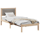 Vidaxl bedframe met hoofdeinde taupe 80 x 200 cm massief grenenhout