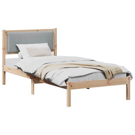Vidaxl bedframe lichtgrijs 90 x 190 cm massief grenenhout
