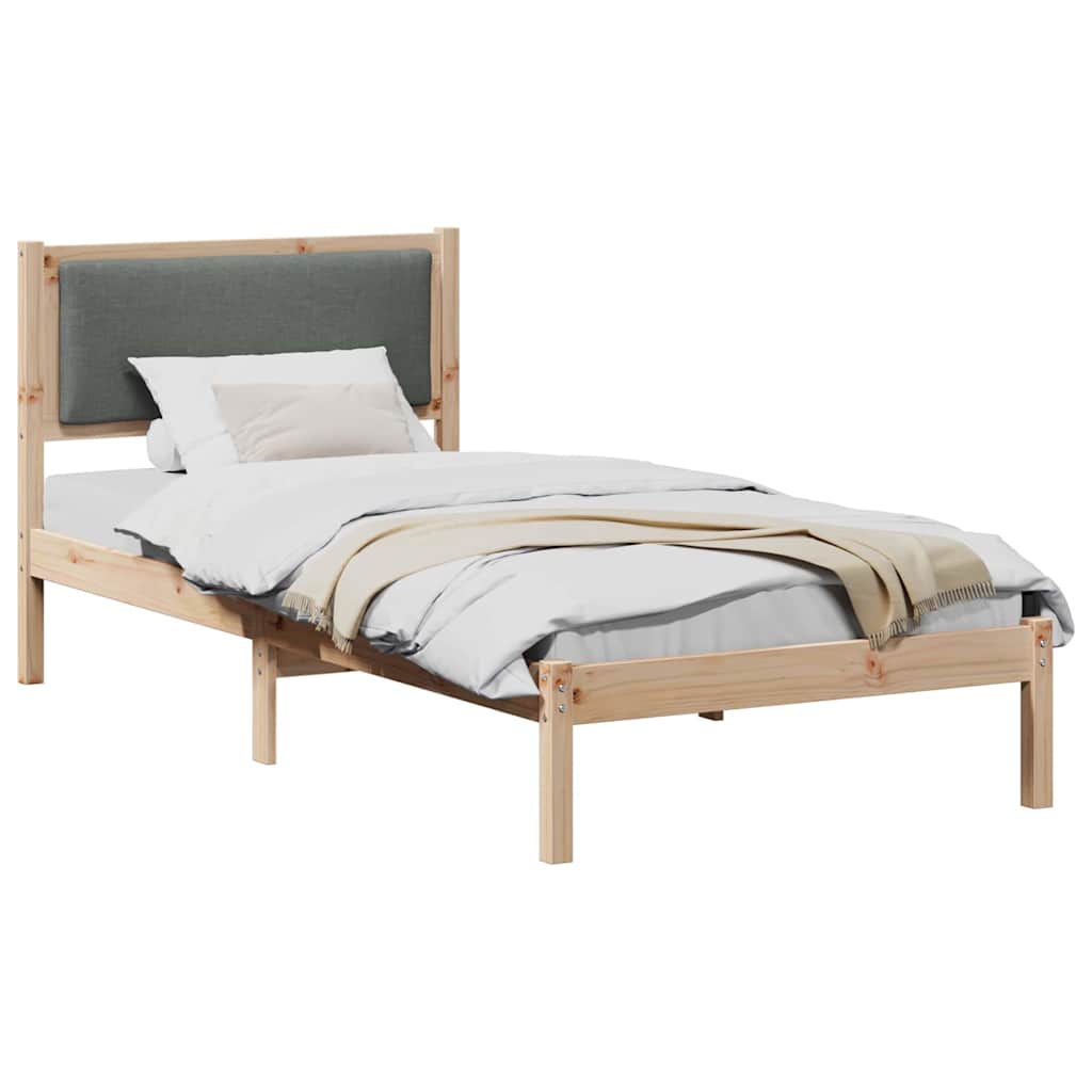 Vidaxl bedframe donkergrijs 90 x 190 cm massief grenenhout