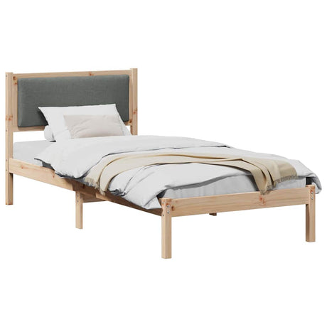 Vidaxl bedframe donkergrijs 90 x 190 cm massief grenenhout