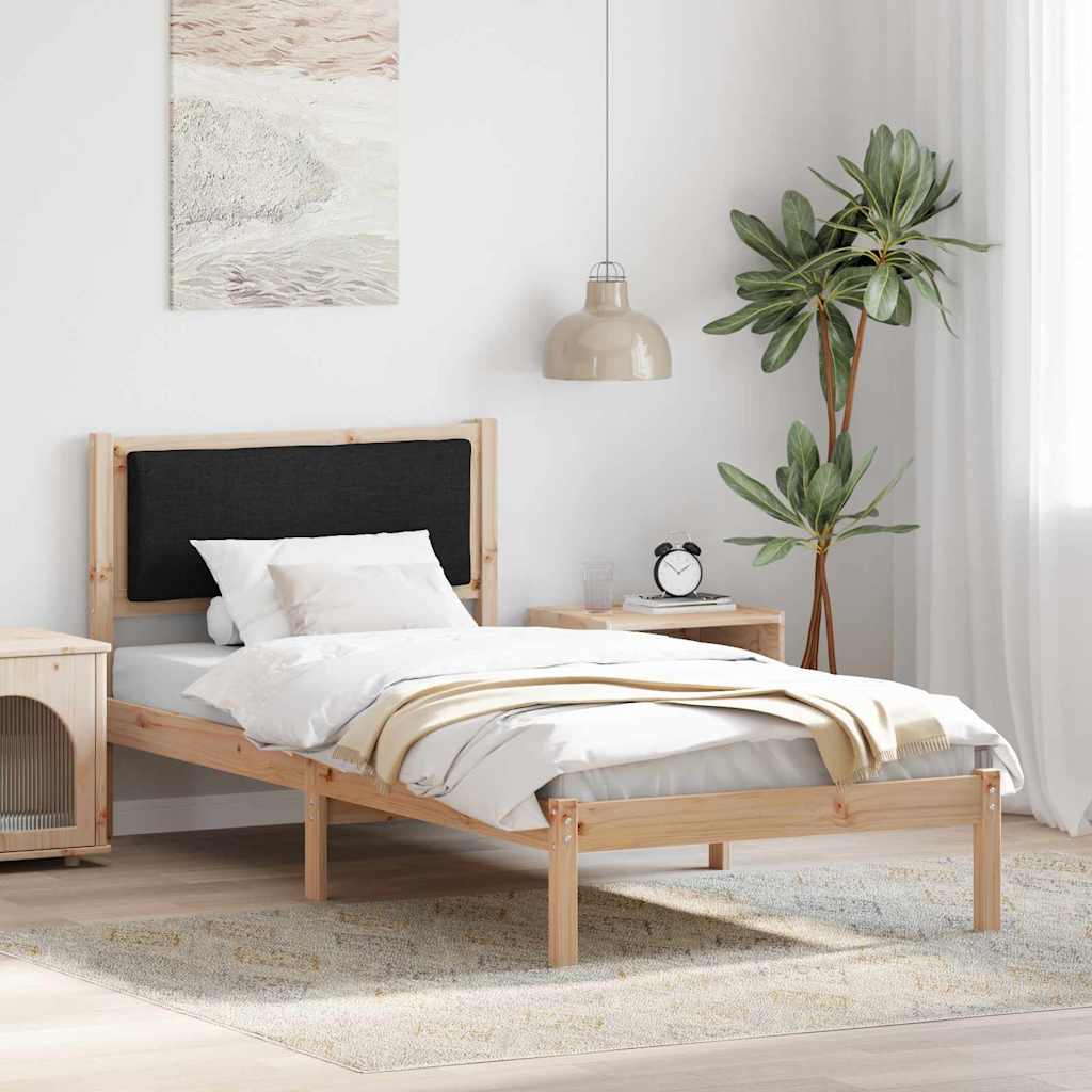 Vidaxl bedframe met hoofdeinde zwart 90 x 190 cm massief grenenhout