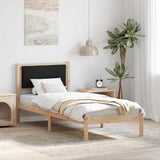 Vidaxl bedframe met hoofdeinde zwart 80 x 190 cm massief grenenhout