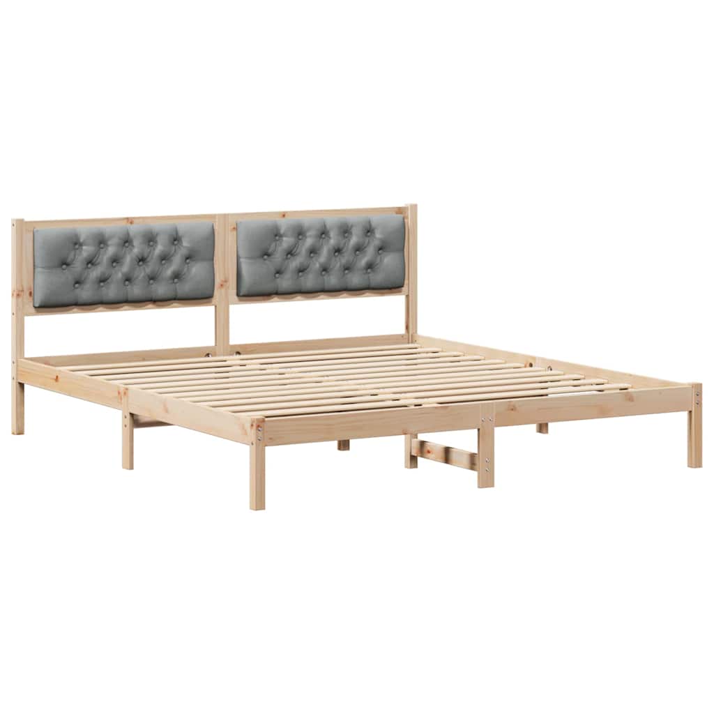 Vidaxl bedframe lichtgrijs 160 x 200 cm massief grenenhout