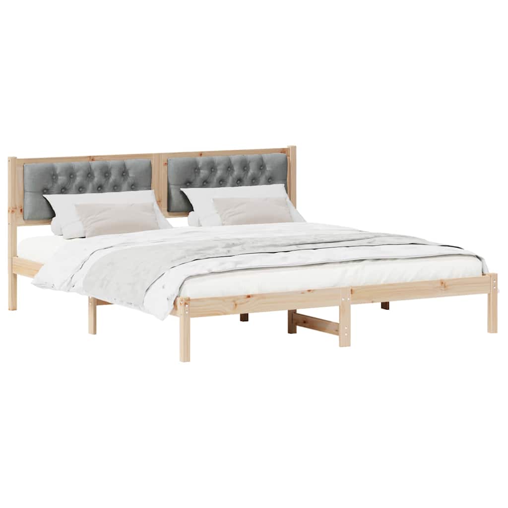 Vidaxl bedframe lichtgrijs 160 x 200 cm massief grenenhout