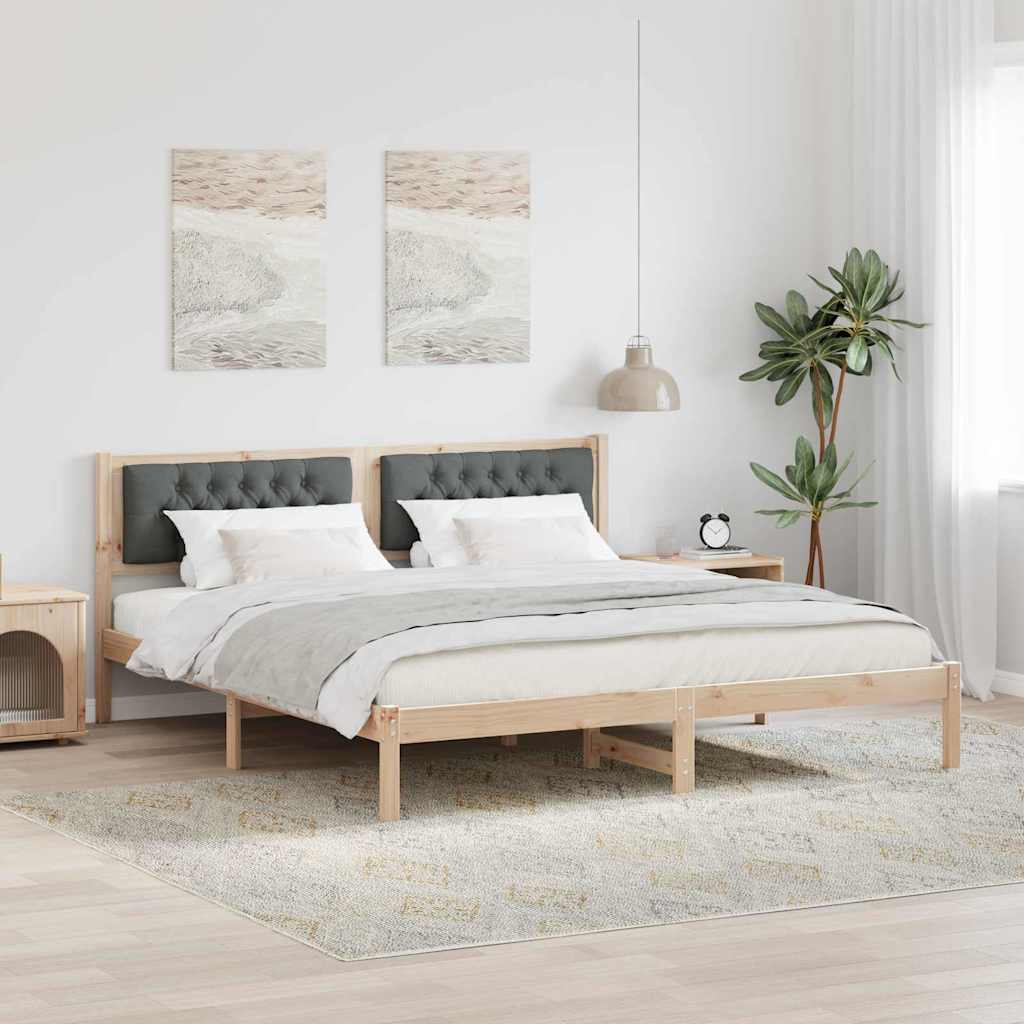 Vidaxl bedframe donkergrijs 160 x 200 cm massief grenenhout