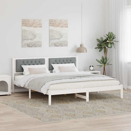 Vidaxl bedframe lichtgrijs 160 x 200 cm massief grenenhout
