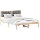 Vidaxl bedframe lichtgrijs 150 x 200 cm massief grenenhout