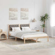 Vidaxl bedframe met hoofdeinde taupe 150 x 200 cm massief grenenhout