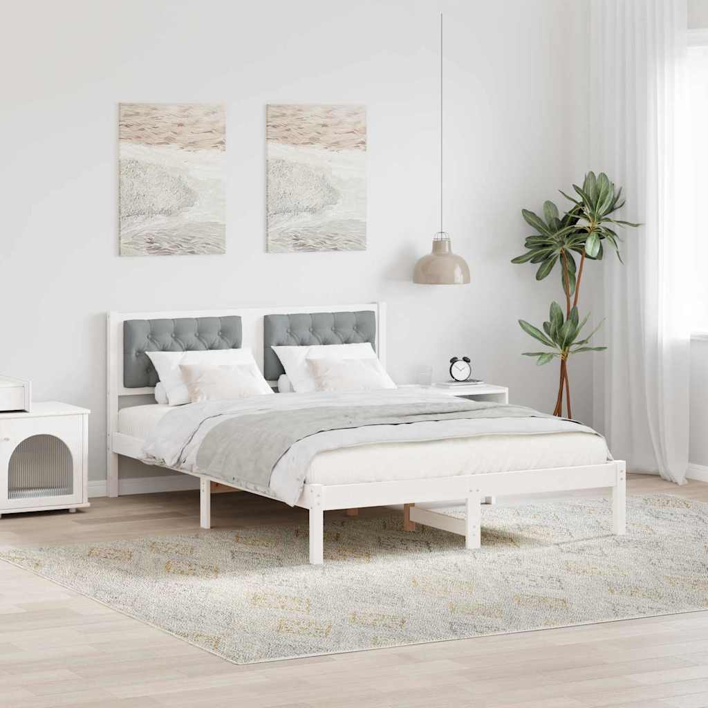 Vidaxl bedframe lichtgrijs 150 x 200 cm massief grenenhout