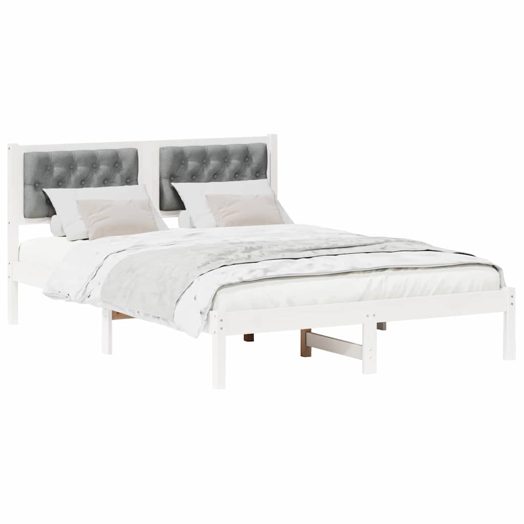 Vidaxl bedframe lichtgrijs 150 x 200 cm massief grenenhout