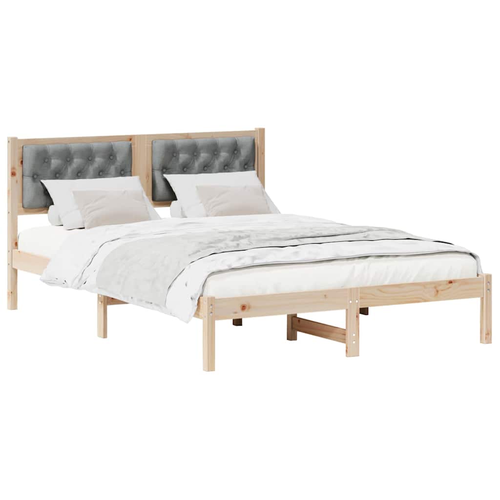 Vidaxl bedframe lichtgrijs 140 x 200 cm massief grenenhout
