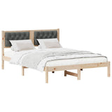 Vidaxl bedframe donkergrijs 140 x 200 cm massief grenenhout