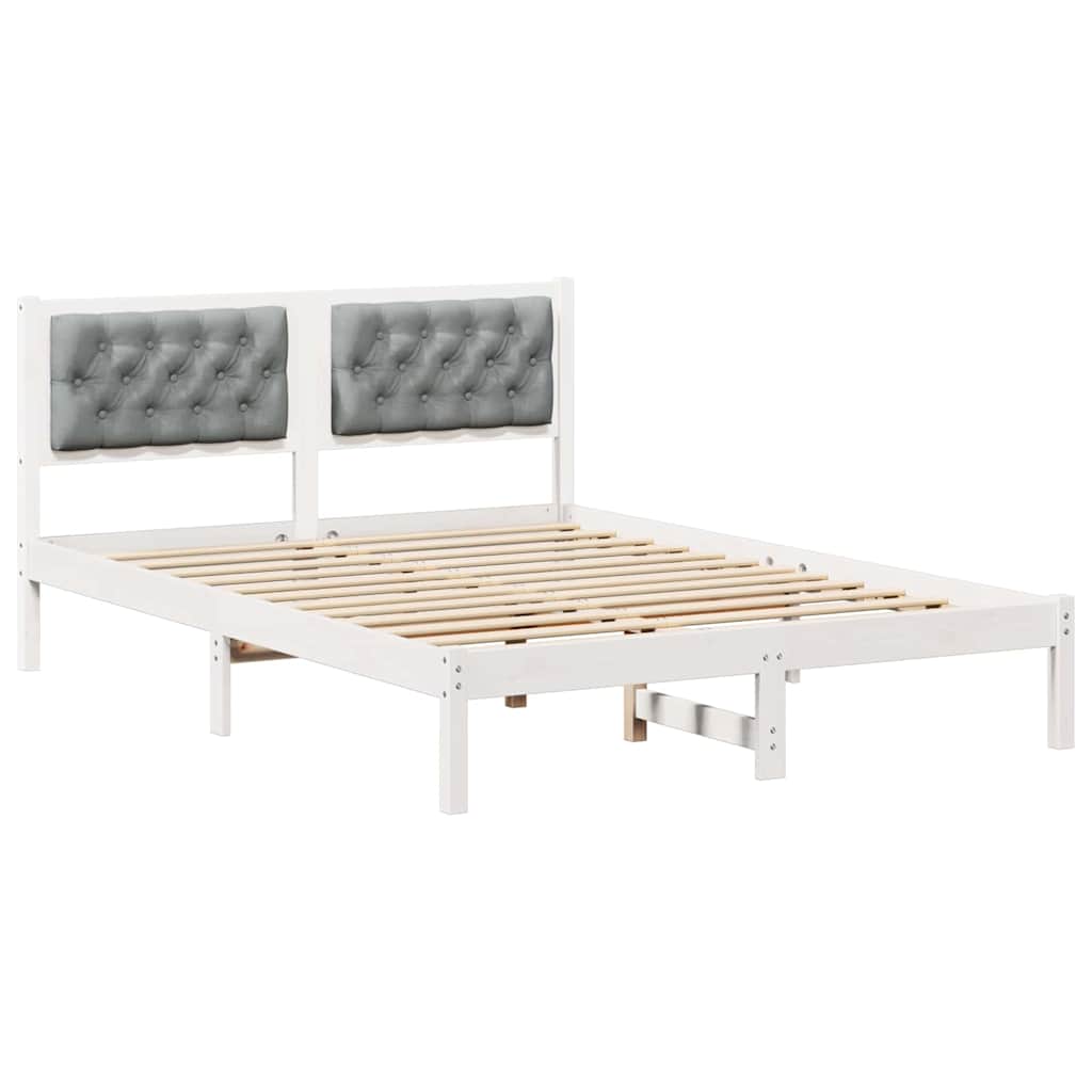 Vidaxl bedframe lichtgrijs 140 x 200 cm massief grenenhout