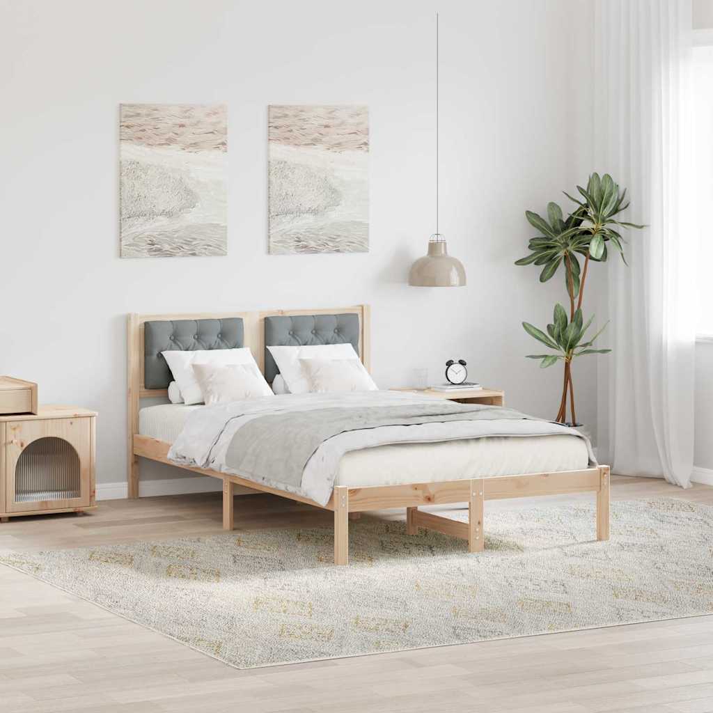 Vidaxl bedframe lichtgrijs 120 x 200 cm massief grenenhout