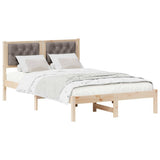 Vidaxl bedframe met hoofdeinde taupe 120 x 200 cm massief grenenhout