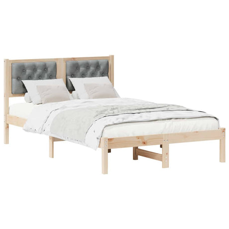 Vidaxl bedframe lichtgrijs 135 x 190 cm massief grenenhout
