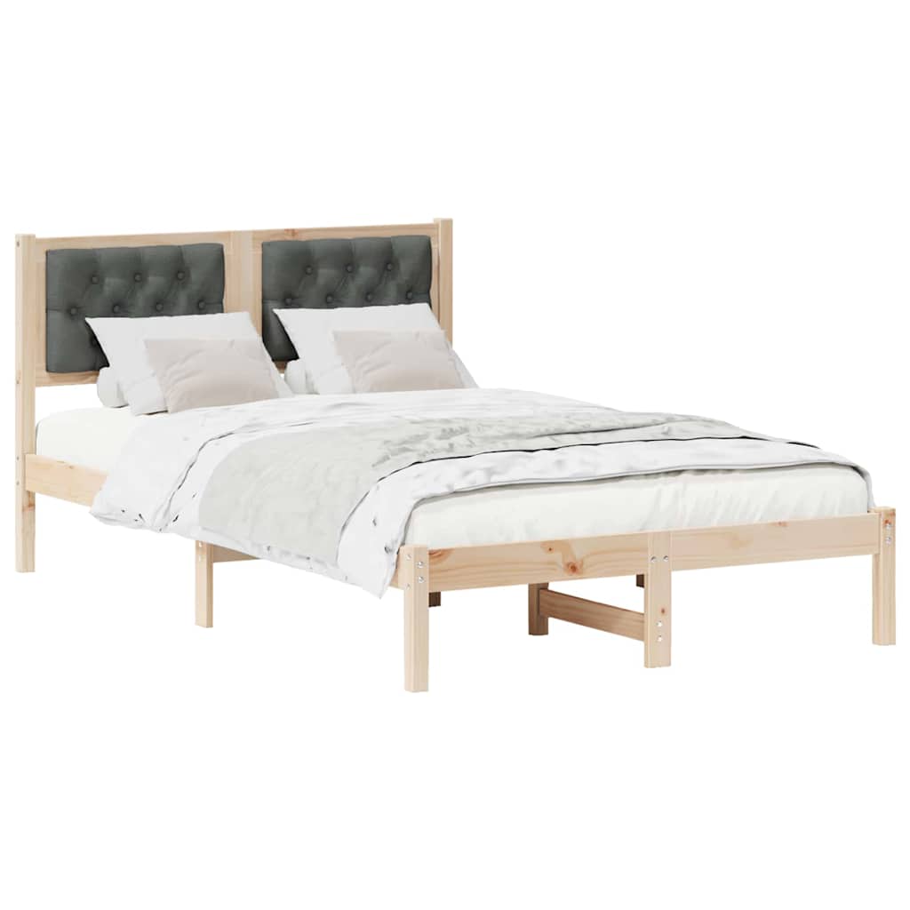 Vidaxl bedframe donkergrijs 120 x 190 cm massief grenenhout