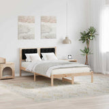 Vidaxl bedframe met hoofdeinde zwart 120 x 190 cm massief grenenhout