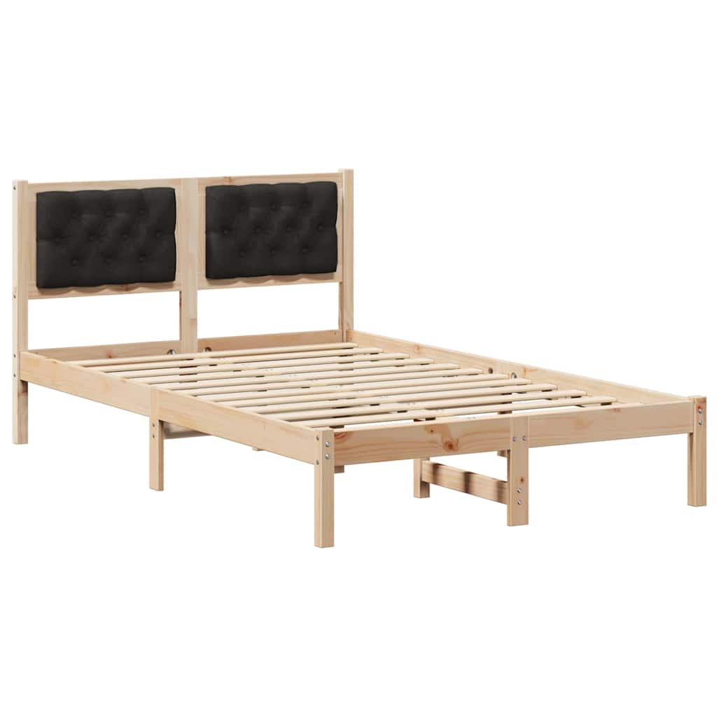 Vidaxl bedframe met hoofdeinde zwart 120 x 190 cm massief grenenhout