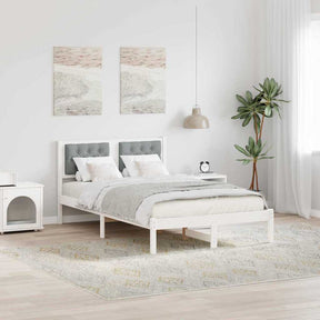Vidaxl bedframe lichtgrijs 120 x 190 cm massief grenenhout