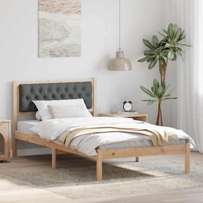 Vidaxl bedframe donkergrijs 100 x 200 cm massief grenenhout