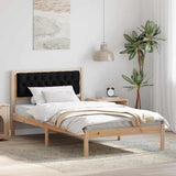 Vidaxl bedframe met hoofdeinde zwart 100 x 200 cm massief grenenhout