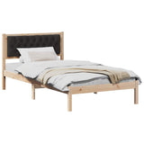 Vidaxl bedframe met hoofdeinde zwart 100 x 200 cm massief grenenhout
