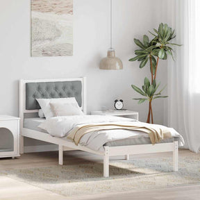 Vidaxl bedframe lichtgrijs 90 x 200 cm massief grenenhout