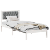 Vidaxl bedframe lichtgrijs 90 x 200 cm massief grenenhout