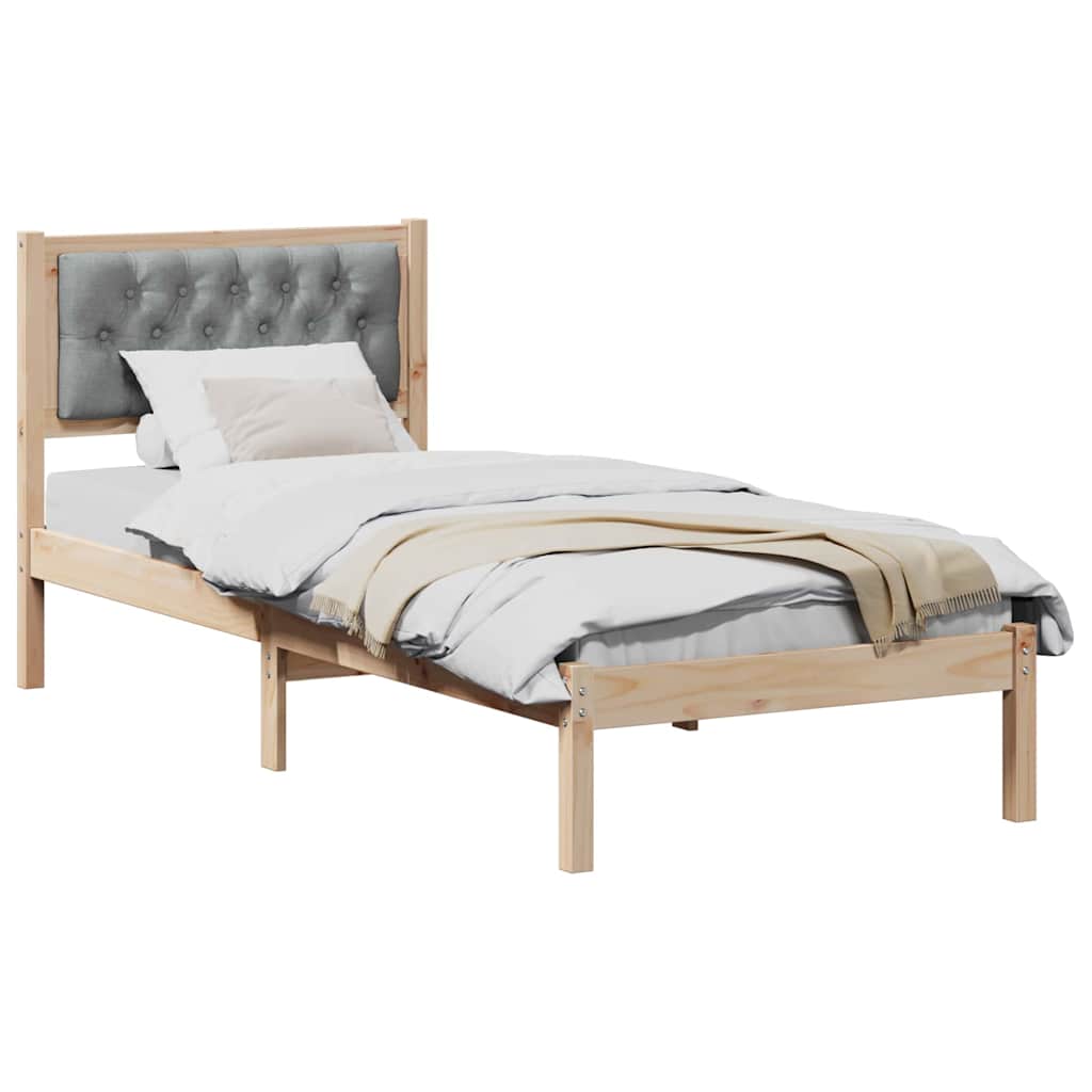 Vidaxl bedframe lichtgrijs 80 x 200 cm massief grenenhout