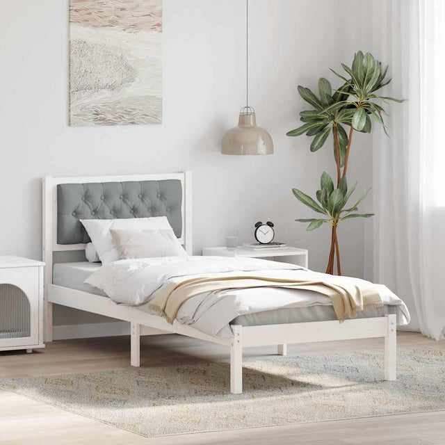 Vidaxl bedframe lichtgrijs 80 x 200 cm massief grenenhout