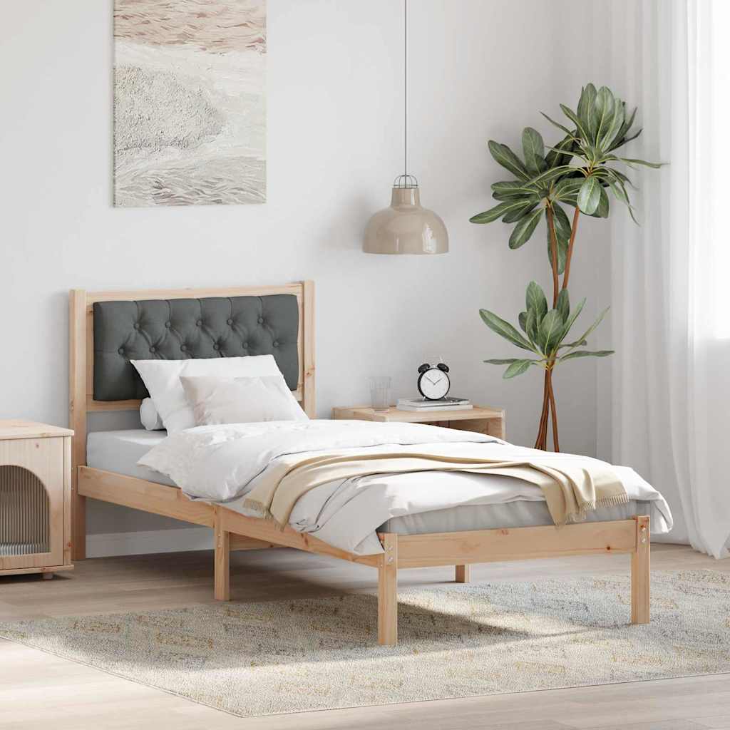 Vidaxl bedframe donkergrijs 90 x 190 cm massief grenenhout