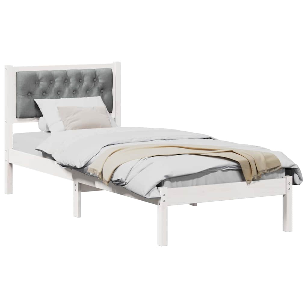 Vidaxl bedframe lichtgrijs 90 x 190 cm massief grenenhout