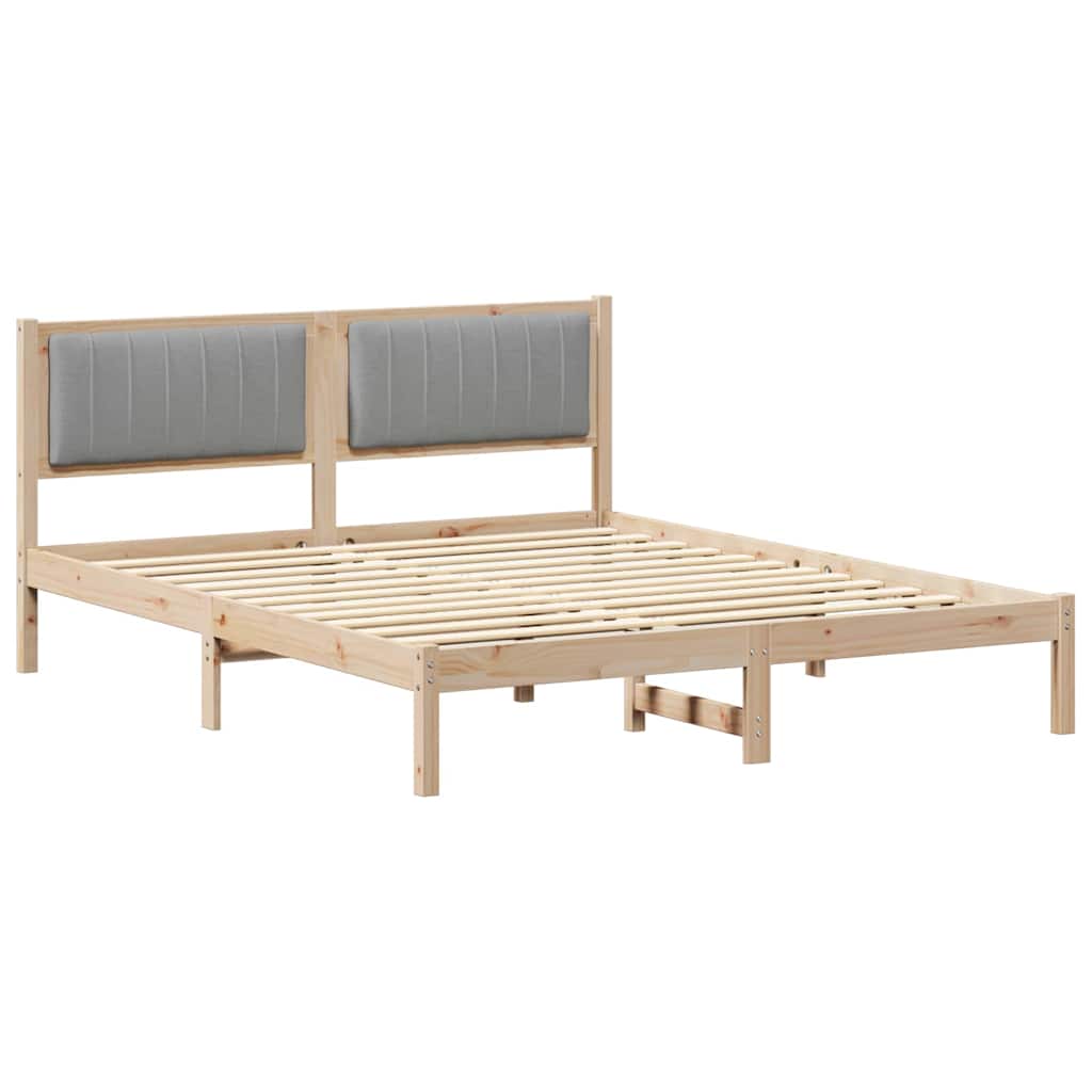 Vidaxl bedframe met gevoerd hoofdgedeelte lichtgrijs 160 x 200 cm