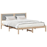 Vidaxl bedframe met gevoerd hoofdgedeelte lichtgrijs 160 x 200 cm