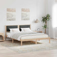 Vidaxl bedframe met gevoerd hoofdgedeelte donkergrijs 160 x 200 cm