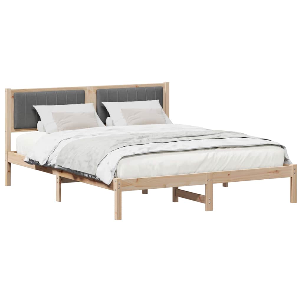 Vidaxl bedframe met gevoerd hoofdgedeelte donkergrijs 160 x 200 cm
