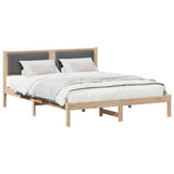Vidaxl bedframe met gevoerd hoofdgedeelte donkergrijs 160 x 200 cm