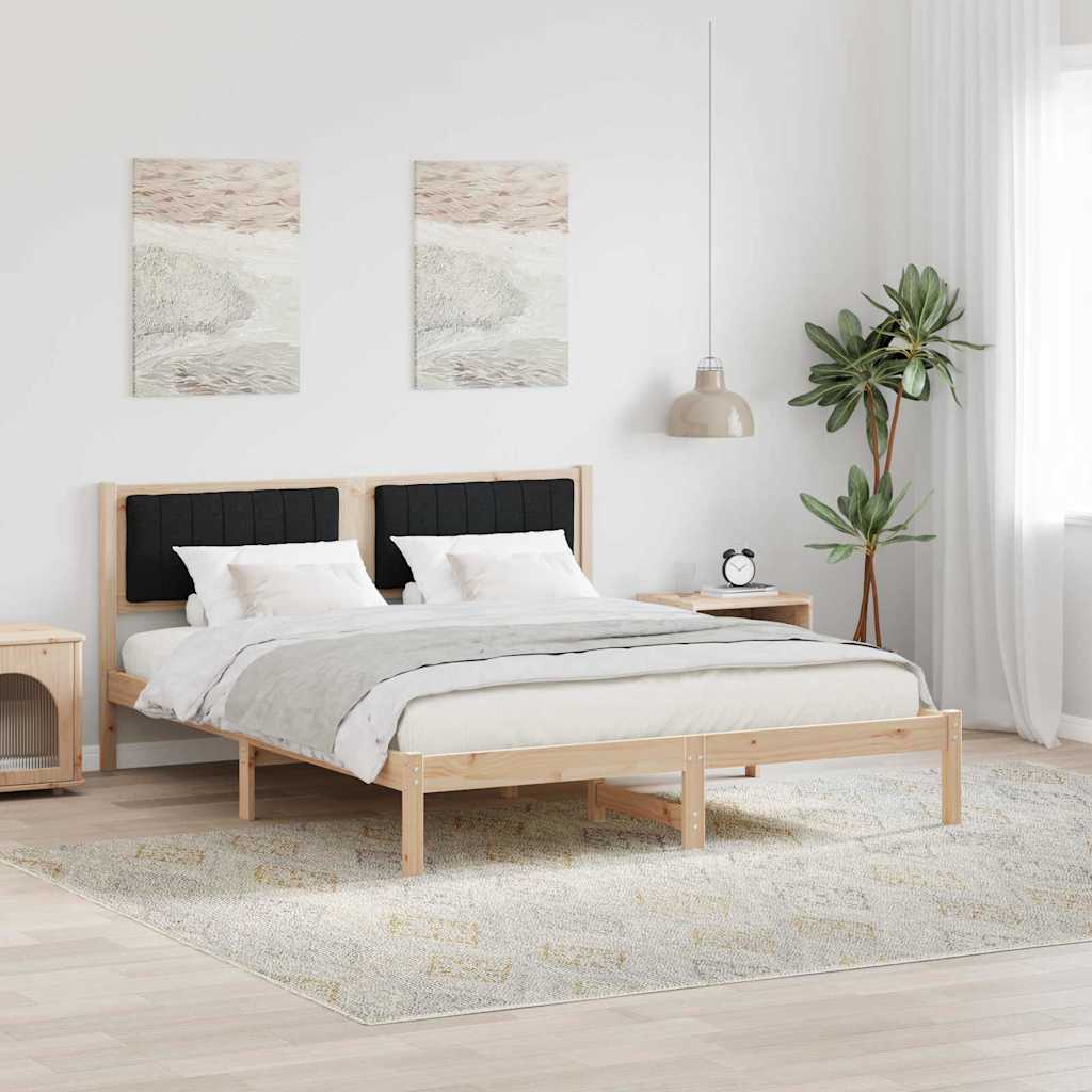Vidaxl bedframe met gevoerd hoofdgedeelte zwart 160 x 200 cm